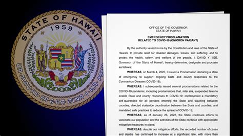 hawaii governor's emergency proclamations